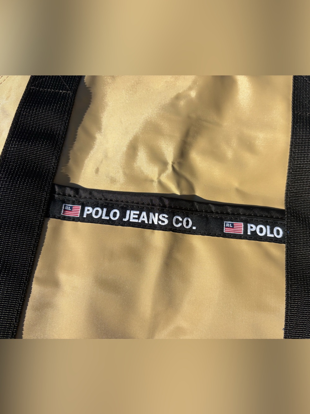 Ralph Lauren Vintage with Tags Polo Jeans Co. Tan and Black Duffel - Picture 7 of 10